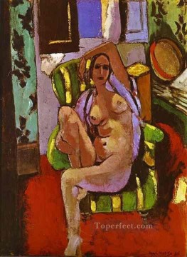 Desnudo Painting - Desnudo sentado en un sillón abstracto